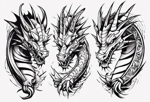 Dragon wrapping around arm with spikes tattoo idea