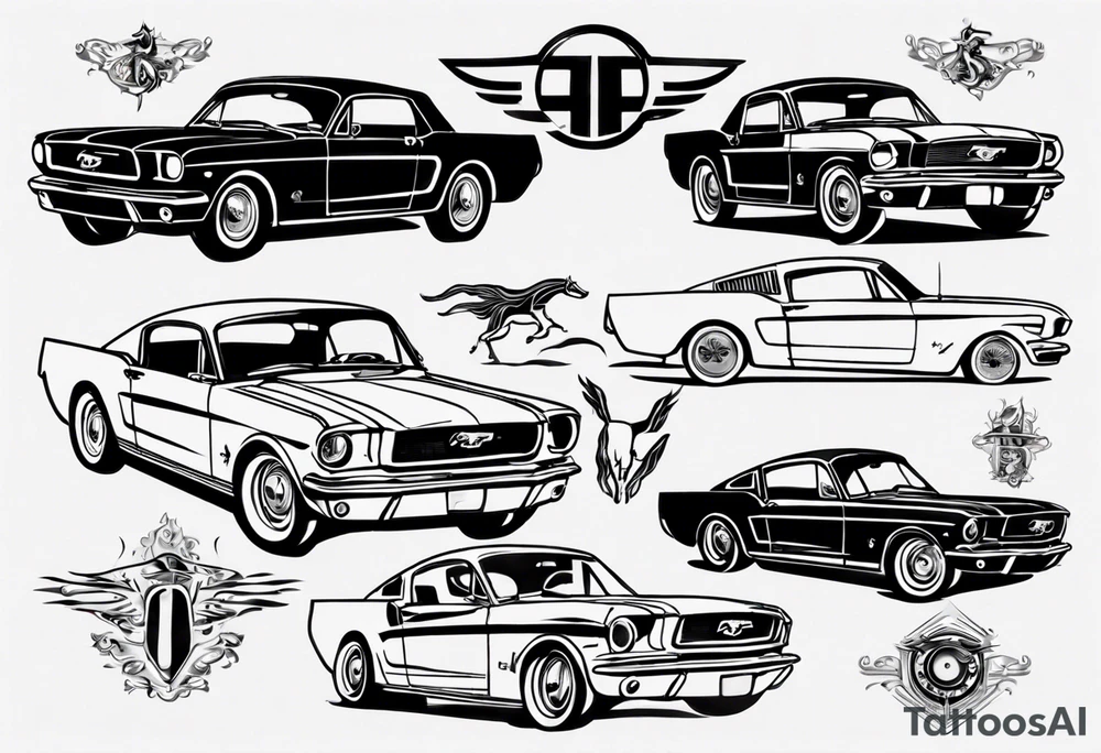 1960 ford mustang tattoo idea