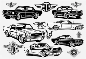 1960 ford mustang tattoo idea