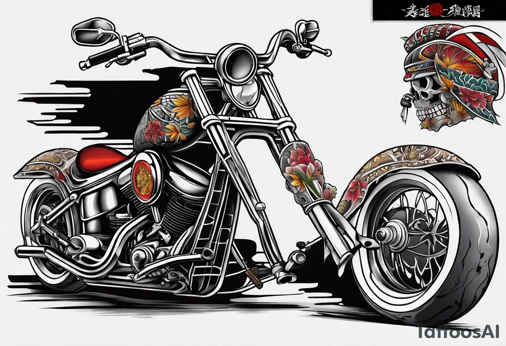 Chopper skull tattoo idea