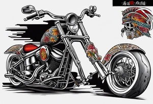 Chopper skull tattoo idea