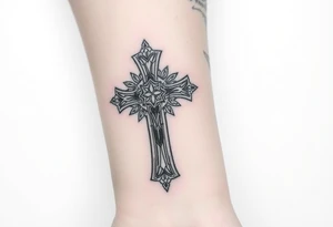 cross with jewels tattoo idea