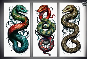 Snakes as chains tattoo idea