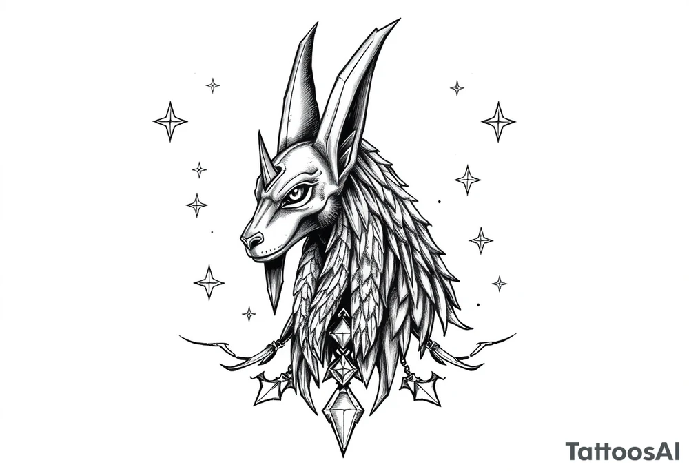 anubis,stars tattoo idea