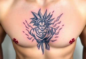 legendary dragonball z scene with energy aura and power effects tattoo idea