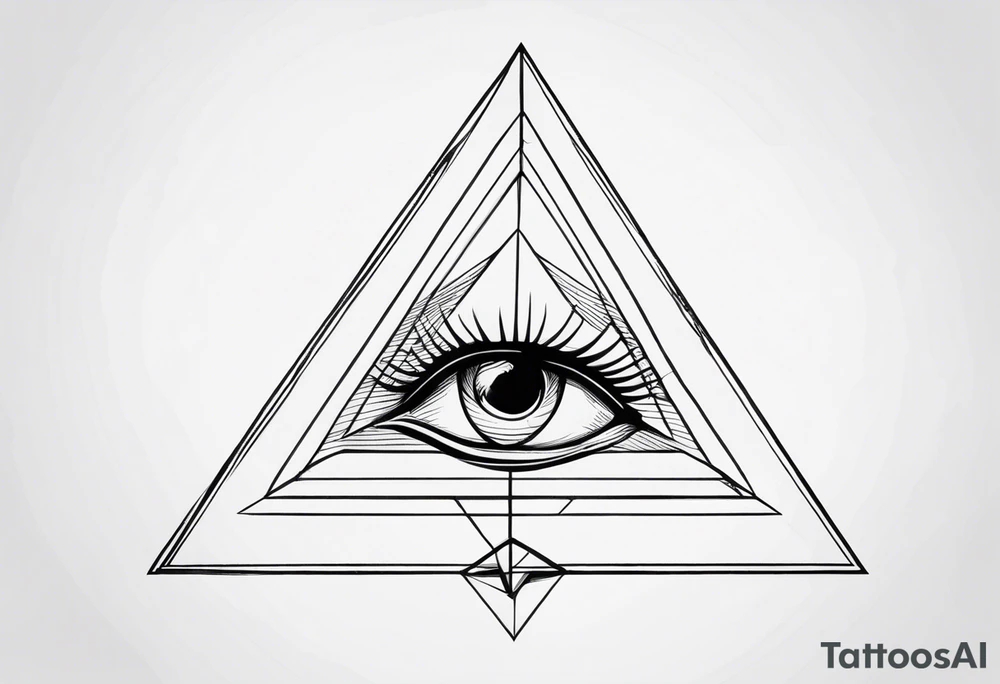 Illusione ottica con triangoli tattoo idea
