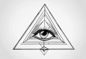 Illusione ottica con triangoli tattoo idea