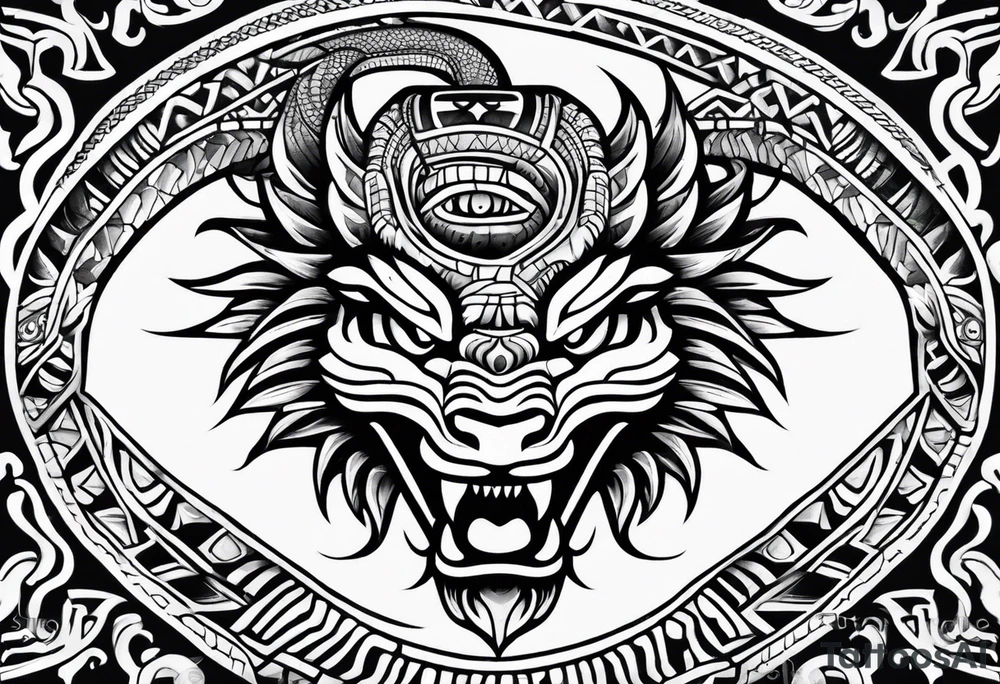 Aztec snake tattoo idea