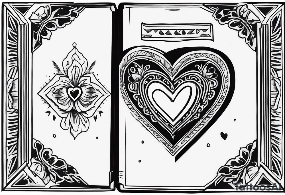 A simple vintage cigar box with a heart on it tattoo idea A simple vintage cigar box with a heart on it tattoo idea