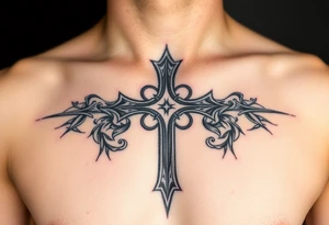 Gothic style cross tattoo idea