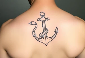 Anchor with a weasel weaving thru it tattoo idea