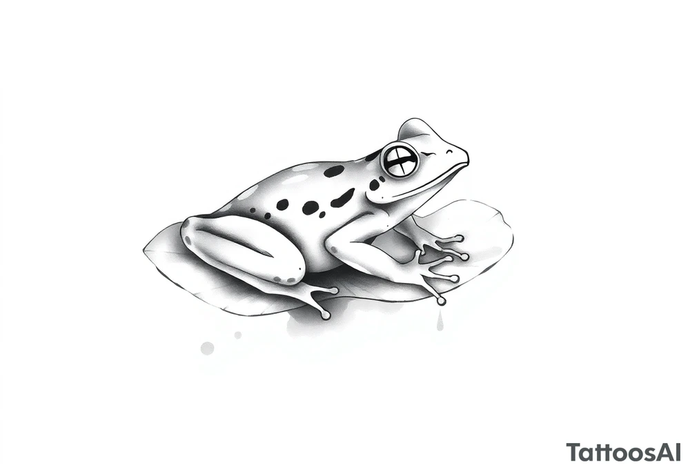 Frog on a lilly pad tattoo idea