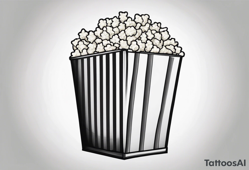 Popcorn box with vertical stripes tattoo idea