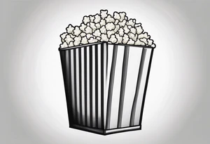 Popcorn box with vertical stripes tattoo idea