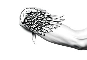 Shoulder to elbow wing tattoo idea