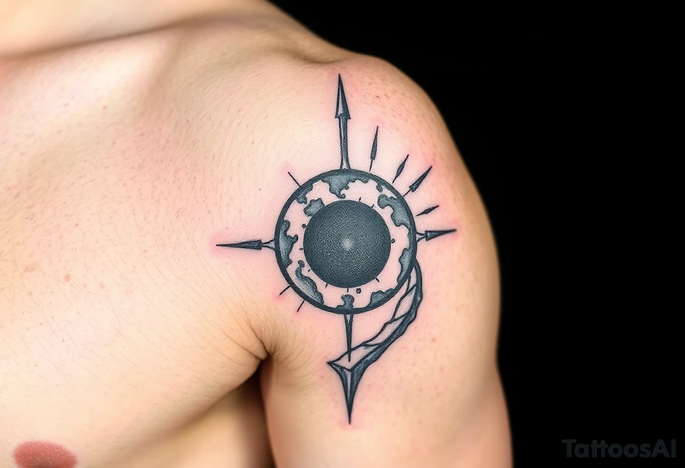 2 different worlds on both sides of a black hole tattoo idea