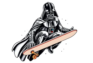 Skateboarding Darth Vader tattoo idea