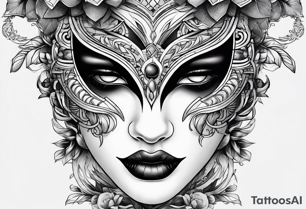 Hiding behind a mask tattoo idea