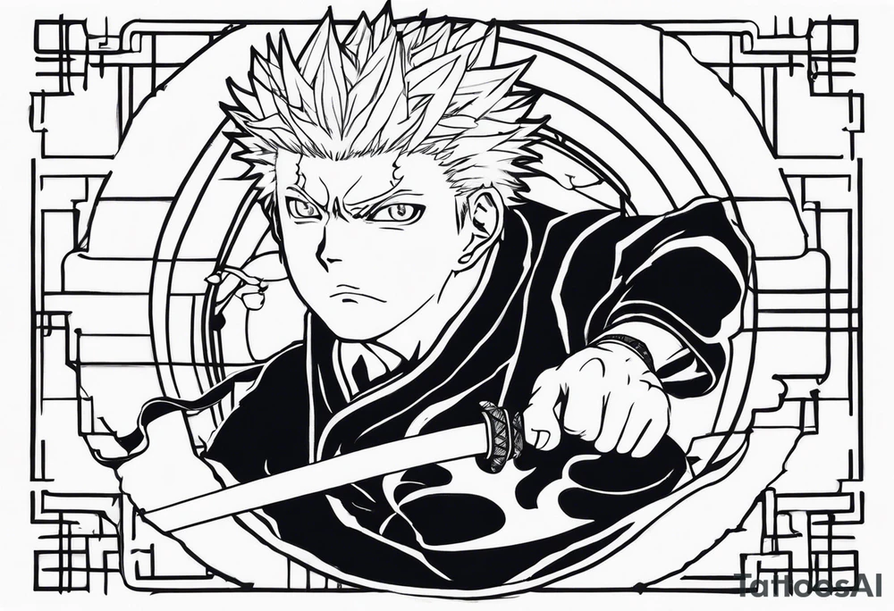 Sukuna Jujutsu Kaisen tattoo idea