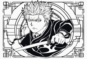 Sukuna Jujutsu Kaisen tattoo idea