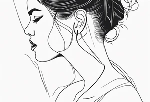 LINE AROUND SHOULDERS tattoo idea