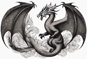 phoenix fighting a medieval
 dragon tattoo idea