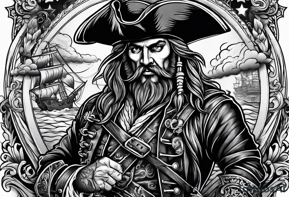 pirate walking the plank of life tattoo idea