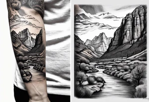 Zion national park, forearm tattoo idea