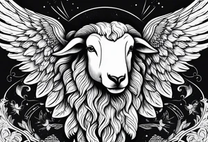 black sheep with angel wings tattoo idea