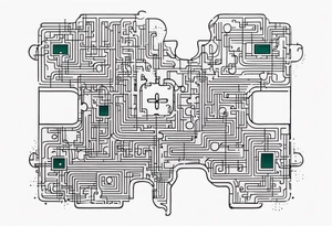 Puzzle piece with circuits tattoo idea