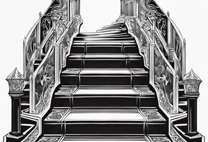 Valhalla 
 sword stairs dragon tattoo idea