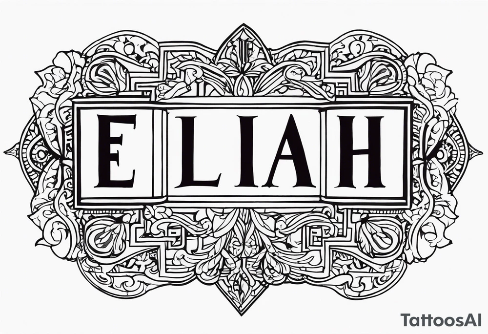 Date tattoo V・XVIII・MMXIX with the name Elijah discreetly placed tattoo idea