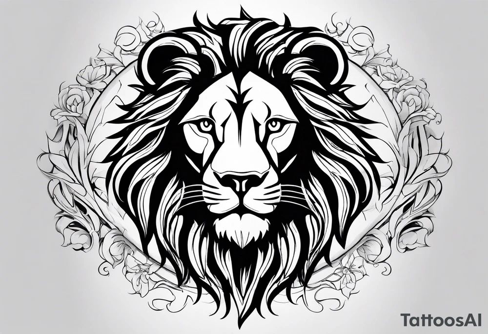 Zodiac sign lion tattoo idea