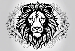 Zodiac sign lion tattoo idea