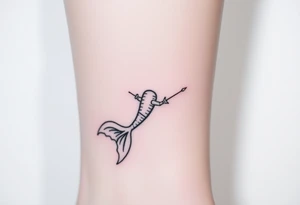 Mermaid tail with elbow crutches tattoo idea
