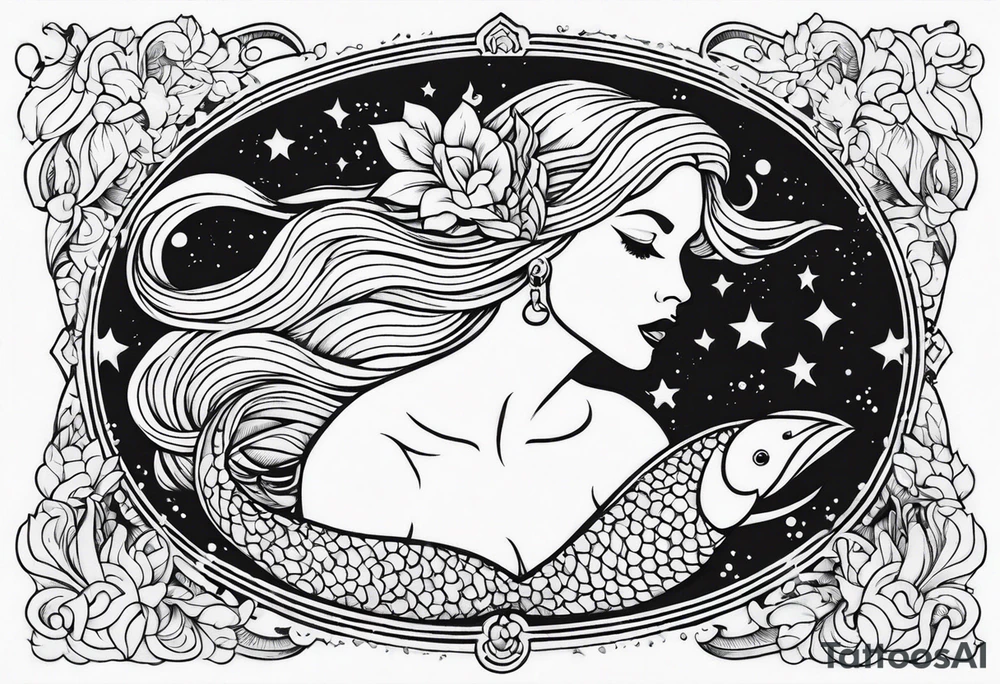 Queen mermaid  forearm tattoo idea