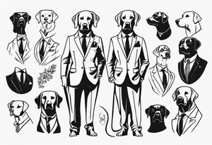 A labrador in a double breasted suit tattoo idea