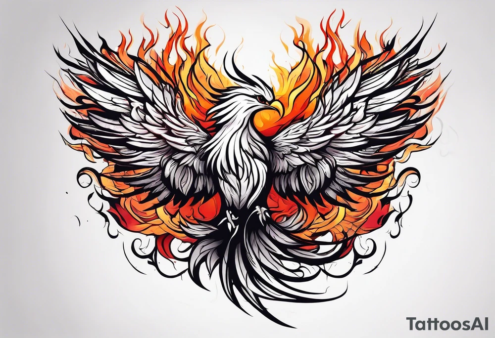 phoenix rising from the ashes tattoo idea