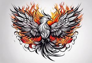 phoenix rising from the ashes tattoo idea