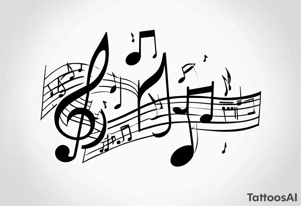 Music notes connecting people tattoo idea