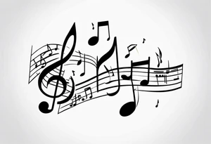 Music notes connecting people tattoo idea