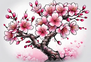 cherry blossom flower design tattoo idea