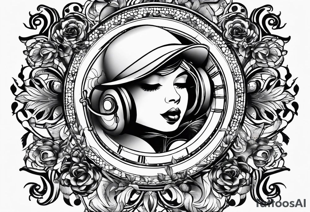 Music related and includes baby footprint tattoo idea