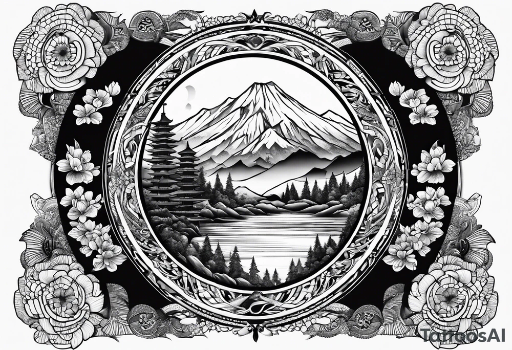 Montagne circle tattoo idea