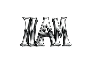 3D chrome letters I A M tattoo idea