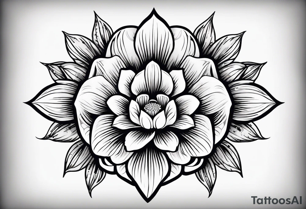 Initials R, E, J incorporated into a flower tattoo design tattoo idea