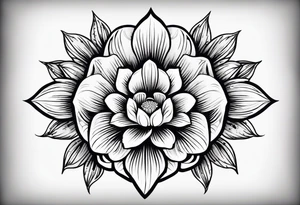 Initials R, E, J incorporated into a flower tattoo design tattoo idea