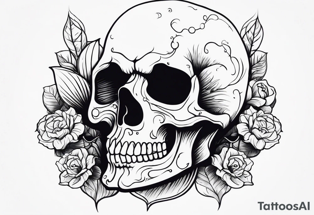 Very very very creepy skull tattoo idea