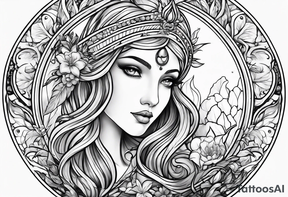 Virgo sign with nature tattoo idea