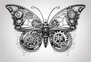 Steampunk-inspired butterfly with gears tattoo idea